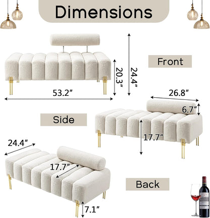 53.2" Loveseat Sofa Couch with Adjustable Backrest, Accent Sofa3
