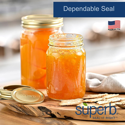 Superb Canning Lids – Regular Mouth Mason Jar Lids – Baker’S Dozen/Bulk Package of 156 Lids – Made in the USA5