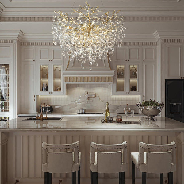 40" Gold Tree Branch Chandelier, 12-Light Modern Crystal Chandelier for Dining Room, Luxury round K9 Crystal Raindrop Chandeliers Light Fixture for Foyer, Entryway, Living Room, Bedroom, Kitchen9