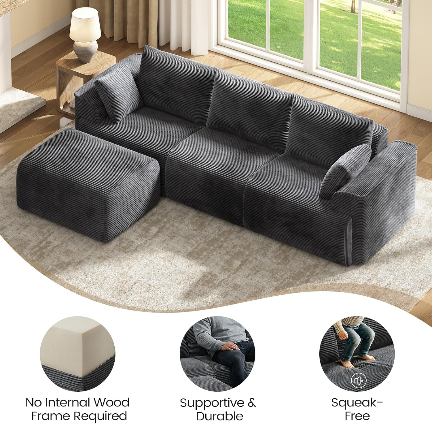 108-cloud-couch-sectional-for-living-room-l-shaped-convertible-sofa-set-with-2-pillows-and-3-cushions-back-corduroy-modular-boneless-couch-with-ottoman-dark-grey
