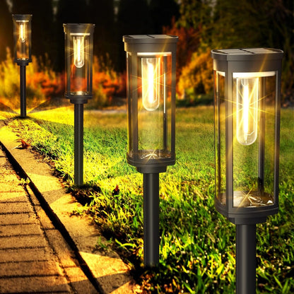 Solar Pathway Lights Outdoor Waterproof Warm White, 8 Pack1