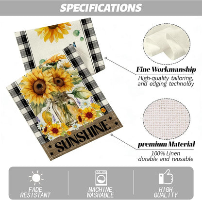 Sunflower Table Runner, Buffalo Floral Table Runners Decorations2
