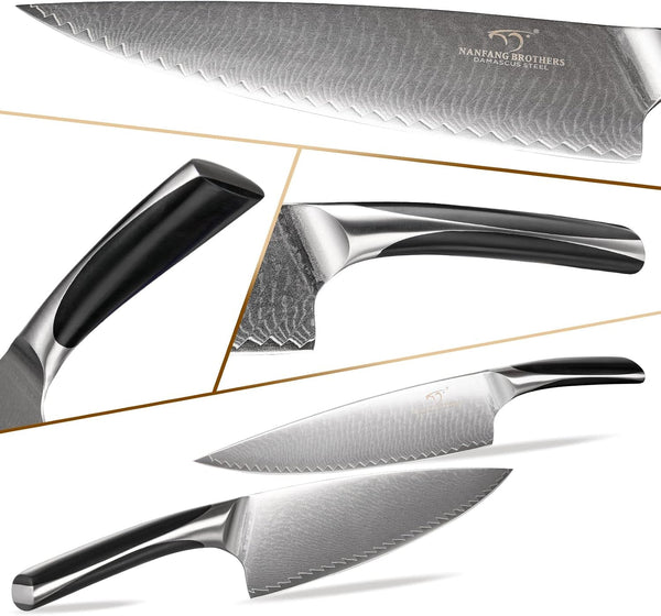 15-Pc Damascus Knife Set VG10 Steel Block | 15-Piece Set with VG10 Steel Core, 67-Layer Damascus, Hrc60+ Razor Edge, Abs Ergonomic Handles, Shears & Sharpener Included3