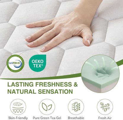 12-Inch Full Mattress,Memory Foam and Spring Hybrid Mattress, Medium Firmness, Lumbar Support, Suitable for Home Bedrooms and Hotels, Boxed, with Pressure Relief and Sound Insulation Features8