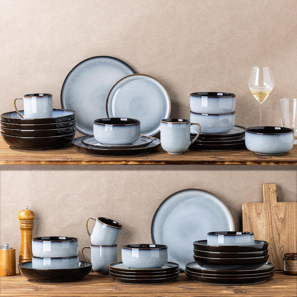 Ceramic Dinnerware Sets for 4,12-Pcs Porcelain Plates and Bowls Set6