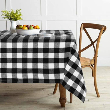 Checked Tablecloth Rectangle 54X80-Inch Black and White Buffalo Plaid Tablecloth Washable Check Table Cover Gingham Tablecloths for Dining Room Rustic Table Linen Christmas3