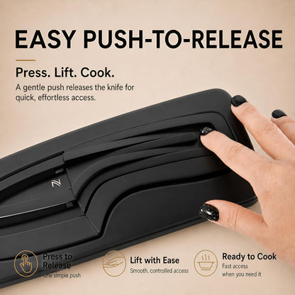 Magnetic Kitchen Knife Set - 4 Piece VG10 High Carbon Stainless Steel Kitchen Knives with Space-Saving Nesting Design & Magnetic Block - Ultra Sharp Professional Chef Knife Set6