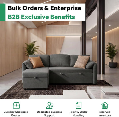 80'' Pull Out Sofa, 3 in 1 Sleeper Sofa Couch with USB & Storage Chaise, Comfy Sofa Bed with Pull Out Bed, Convertible Sleeper Sofas for Living Room, Small Spaces, Dark Gray9
