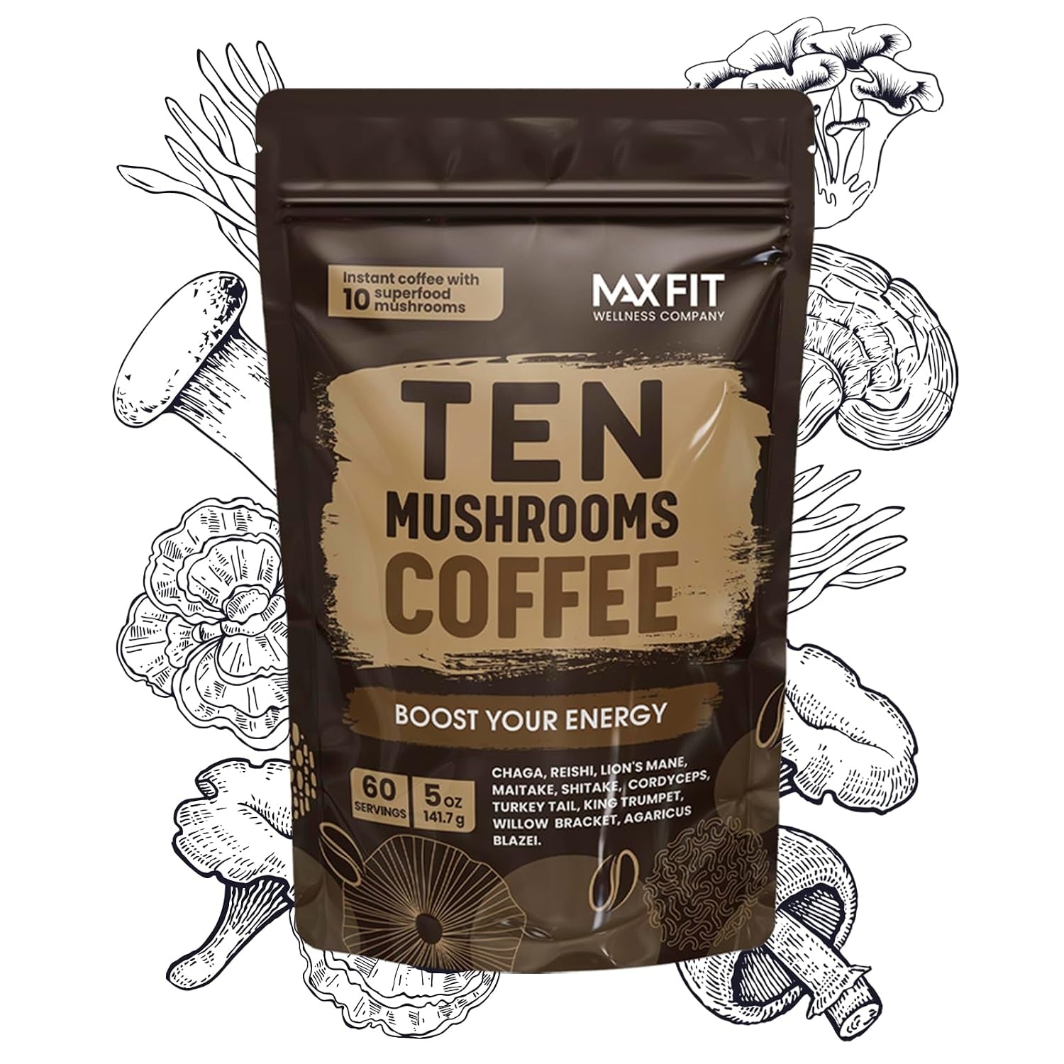 mushroom-coffee-60-servings-10-mushrooms-lion-s-mane-cordyceps-turkey-tail-other-mixed-with-gourmet-arabica-instant-immune-boosting-coffee-for-focus-gut-health-support