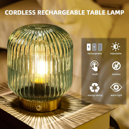 Rechargeable Table Lamp,Cordless Lamp with Memory Function,Green2