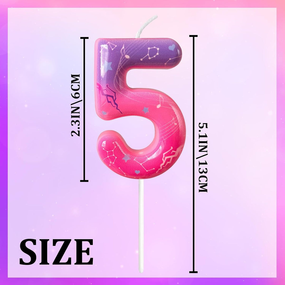 k-pop-pink-purple-number-birthday-candle-trendy-cake-decoration-for-themed-parties-sparkly-gradient-cake-topper-for-girls-birthday-party-decoration-for-teens-number-5