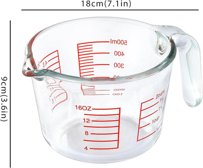 Glass Measuring Cup for Baking and Cooking, Apartment Kitchen Tools (16 Oz)2