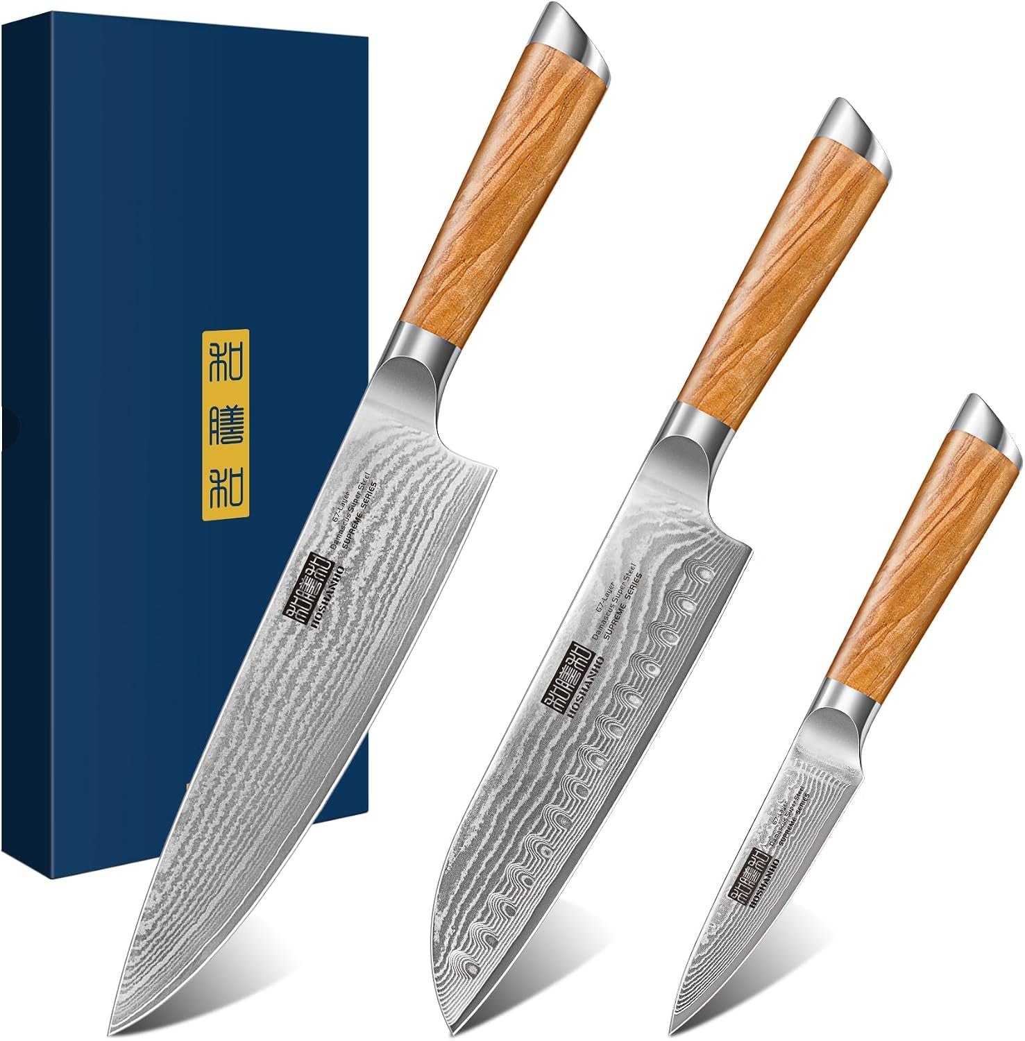 damascus-kitchen-knife-set-3pcs-sharp-chef-santoku-fruit-knives