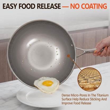 Titanium Wok Pan with Lid – 12" Non-Toxic Pfas-Free Woks & Stir-Fry Pans, Tri-Ply Titanium & Stainless Steel, Induction & Dishwasher Safe3