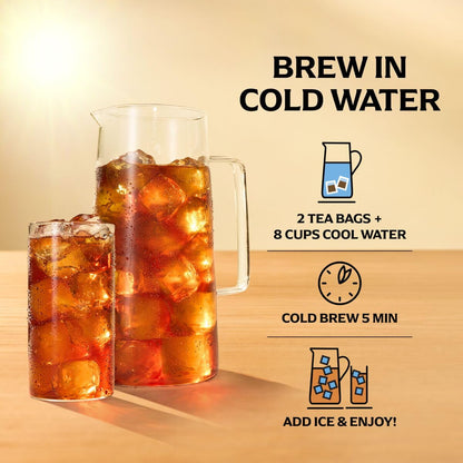 Lipton Cold Brew Black Tea Bags, Family Size,132 Total Bags (22 Ct 6-Pack) | Rainforest Alliance Certified Iced Tea Bags for Smooth Crisp Refreshing Cold Brewing Experience7
