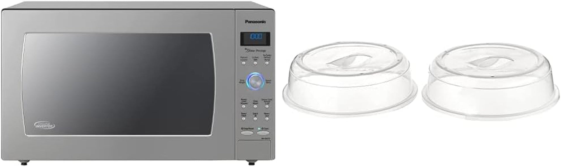 oven-with-cyclonic-wave-inverter-technology-1250w-2-2-cu-ft-countertop-microwave-stainless-steel-silver-stainless-nordic-ware-splatter-microwave-cover-10-inch-pack-of-2-clear