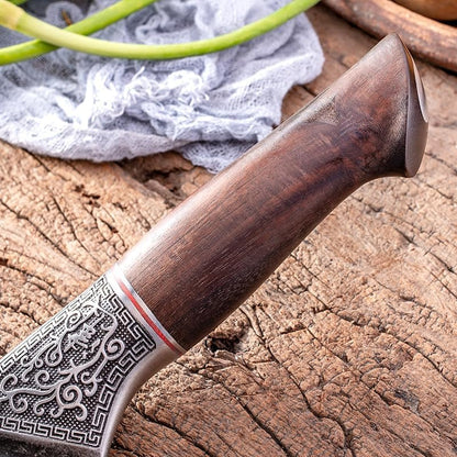Meat Cleaver, 6.5 Inch Hand-Forged Butcher'S Knife Beautifully Carved Steel Head Meat Cutter Multi-Purpose Knives Kitchen Chef Knives5