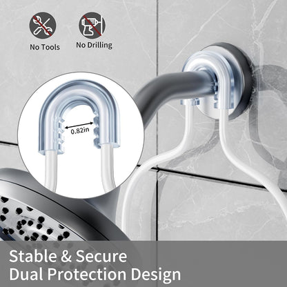 White Shower Organizer Hanging - 2 over the Shower Head Caddies + Soap Dish, Stainless Steel Rust-Free Bath Organizer2