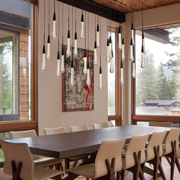 Black Rectangle Raindrop Chandelier with Glass，25-Lights Luxury Farmhouse Large Linear Chandeliers for Dining Room over Table, Brass Pendant Ceiling Light Fixture for Kitchen Island6