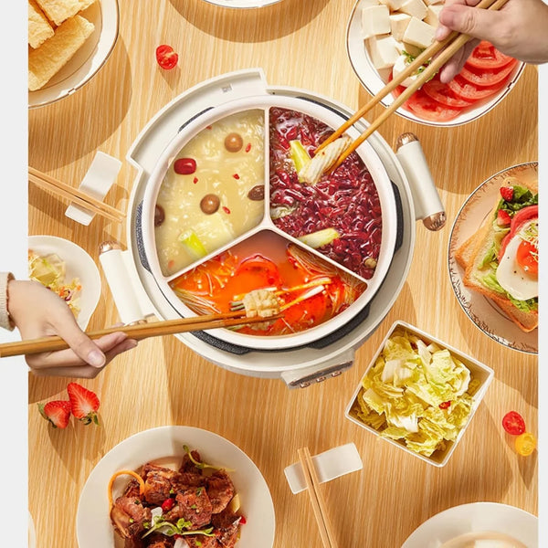 4L Electric Hot Pot Pressure Cooker, Multi-Compartment Smart Cooker with 70Kpa Pressure Cooking, Digital Display, 10 Presets, 24H Timer, Nonstick Electric Cooker for Soup, Rice, Stew & Mushy Food3