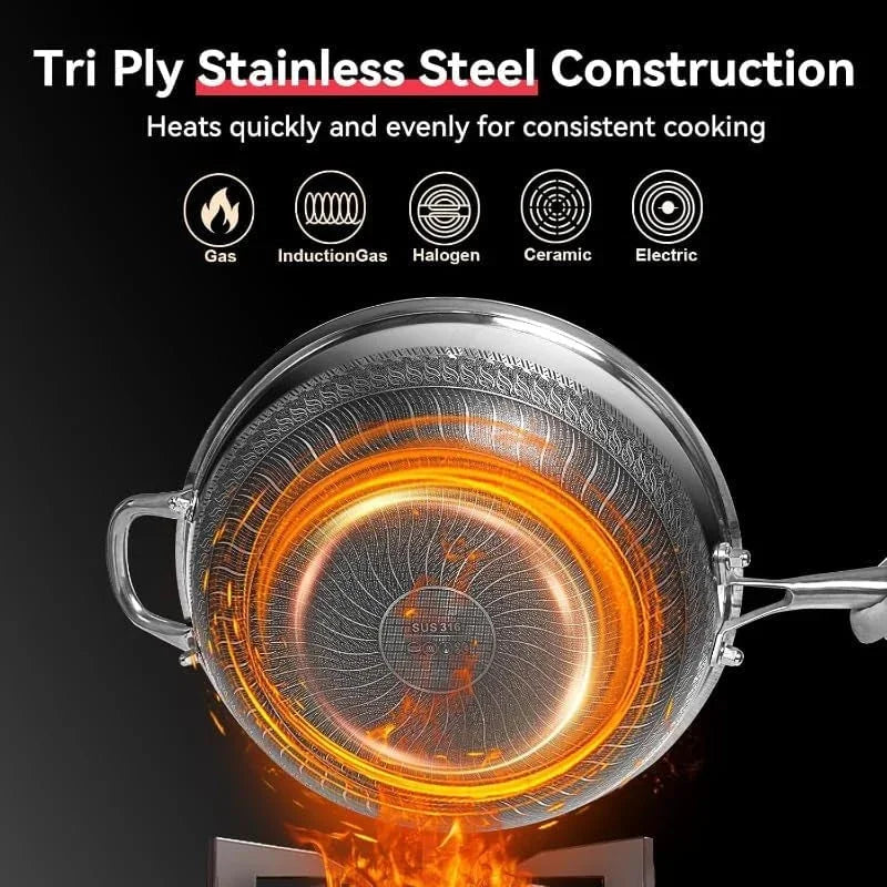 wok-pan-honeycomb-stainless-steel-wok-pan-with-lid-13-3-inch-hybrid-nonstick-stir-fry-pan-flat-bottom-induction-compatible-dishwasher-safe-no-seasoning-needed-serves-3-4