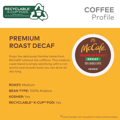 Premium Roast Decaf Coffee, Single Serve Keurig K-Cup Pods, Decaffeinated, 96 Count (4 Packs of 24)3