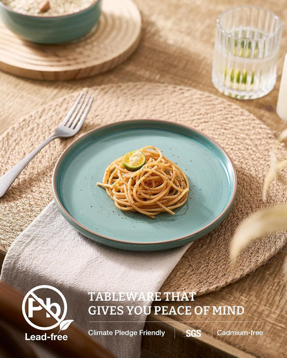 Meteor 18-Piece Stoneware Dinnerware Set, Peacock Green8