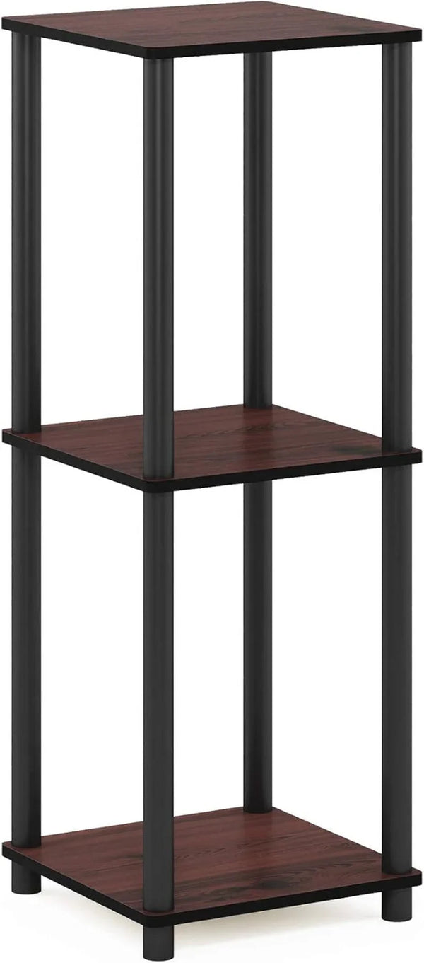 Turn-N-Tube Toolless Assembly Side Table Set of 2, Stackable 2-Tier Brown End Table with Open Shelf, Night Stand, Bedside Table, for Living Room, Bedroom, Cherry Oak7