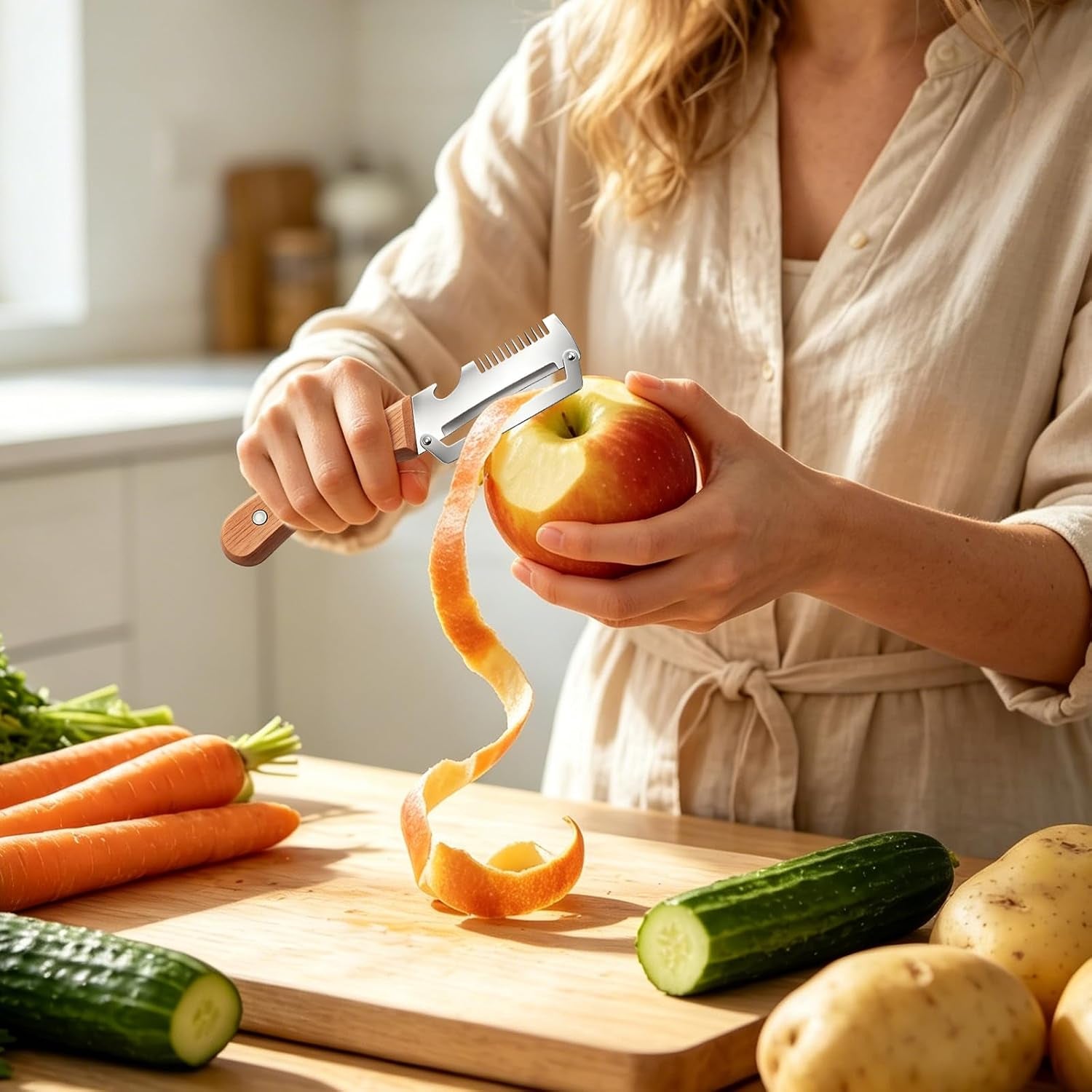 2pcs-multifunctional-vegetable-peeler-wooden-kitchen-tool-with-bottle-opener-3-in-1-kitchen-gadgets-stainless-steel-peelers-for-fruit-veggie