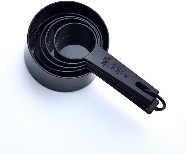 Ovenza Measuring Cups and Spoons Set, 10 Piece Bpa-Free Plastic Kitchen Measuring Set, 5 Cups & 5 Spoons, Dishwasher Safe, Nesting Design for Baking and Cooking – Black2