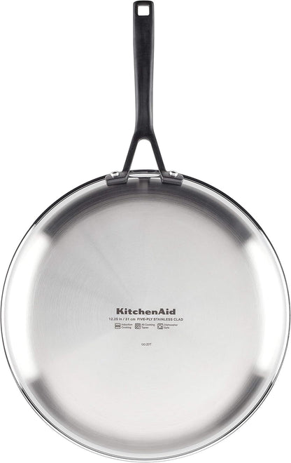 Kitchenaid 5-Ply Clad Polished Stainless Steel Fry Pan/Skillet, 12.25 Inch12