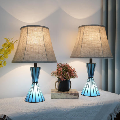 Set of 2 Table Lamps for Bedroom 3-Way Dimmable 21'' Bedside Table Lamps with 13 Inches Linen Shades for Living Room Bedroom Office Hotel Study Room1