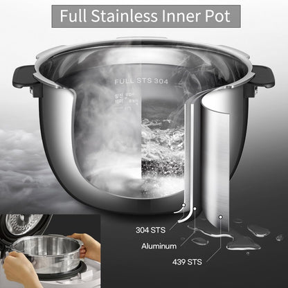 6-Cup Premium IH Pressure Rice Cooker with 304Ti Stainless Steel Inner Pot, Dual High/Non-Pressure Modes, Voice Guide & Auto Steam Clean, White (CRH-TWS0610PWUS)3
