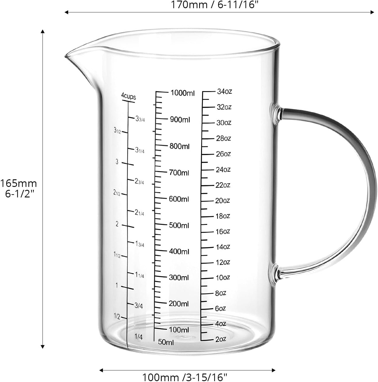 34oz-1000ml-glass-measuring-cup-ml-oz-cup-4-cups-multi-purpose-kitchen-tool-with-v-shaped-spout-handle