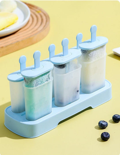 Popsicle Molds Set 6 Pieces Ice Popsicle Maker-Bpa Free,Easy-Release Ice Pop Molds,Homemade Ice Cream Molds (Blue) | with Sticks, BPA Free, Make Healthy Pops,Easy-Release, Homemade(Blue)7