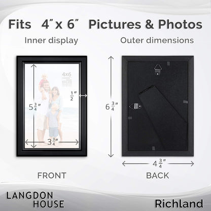 4X6 Picture Frames Set (Black, 6 Pack) Distinguished Edging for Classic Style, Richland Collection2
