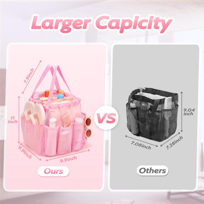 Mesh Shower Caddy Portable with Drawstring, Dorm Room Essentials for College Students Girls, Large Shower Bag for Camping,Swimming,Gym,Travel,Bathroom - Pink4