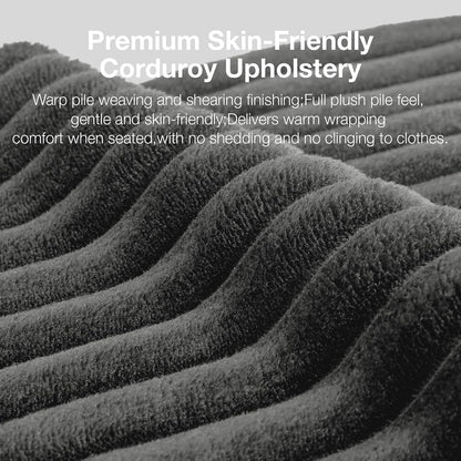 L-Shape Boneless Couches for Living Room, Corduroy Dark Grey6