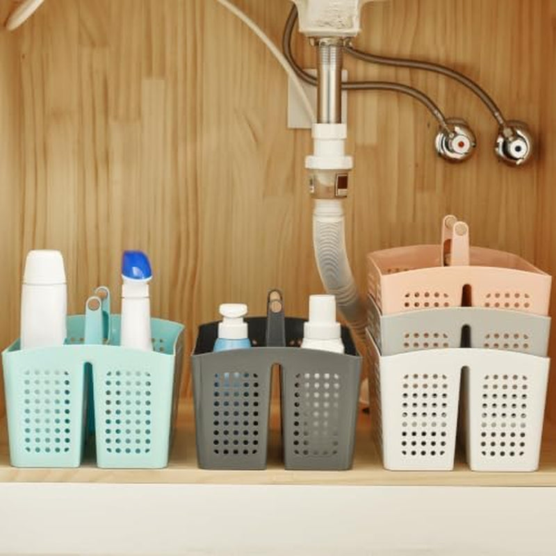 portable-shower-caddy-basket-with-3-compartments-and-handle-pink