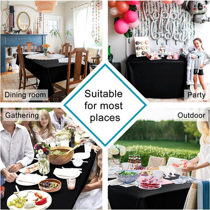 Black Rectangle Tablecloth, 54 X 80 Inch, 1 Pack2