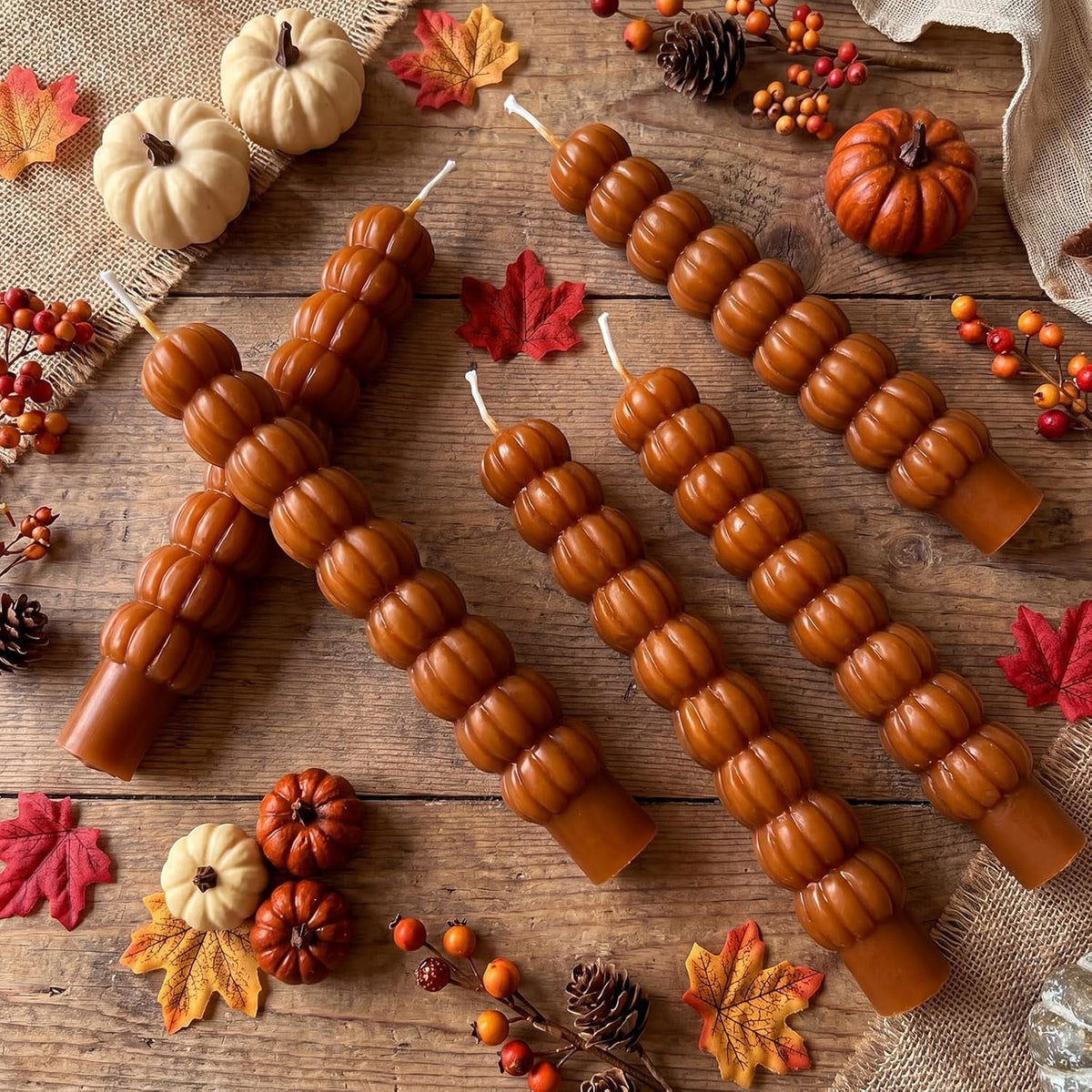 5-pcs-pumpkin-taper-candles-autumn-halloween-gifts-warm-brown