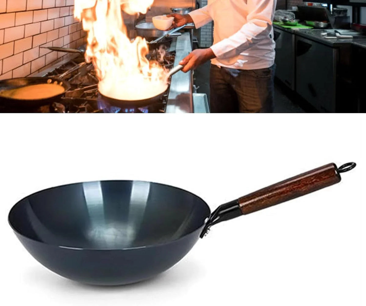 iron-wok-stir-fry-pan-chinese-traditional-round-bottom-uncoated-nonstick-wok-wooden-single-handleiron-pot-for-home-and-restaurant34cm