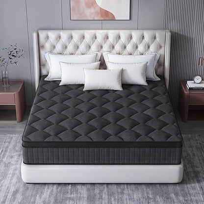 King Size Hybrid Mattress 12 Inch, Memory Foam and Pocketed Innerspring Hybrid Mattress, Medium for Back Pain Relief & Side Sleepers, Low Motion Transfer, Fiberglass-Free2