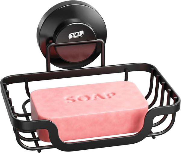 Soap Dish, Bar Soap Holder Suction Cup, Stainless Steel Sponge Holder1