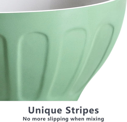 Ceramic Mixing Bowls Set of 3, Large Nesting Bowls for Serving/Baking/Prepping, Housewarming & Wedding Gift, Oven, Microwave and Dishwasher Safe 3.2/1.7/1.2 Qt, Pastel Color4