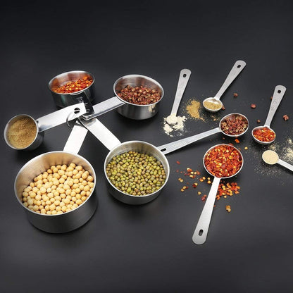 11 Piece Stainless Steel Measuring Spoons Cups Set, Premium Stackable Tablespoons Measuring Set for Gift Dry Liquid Ingredients Cooking Baking7