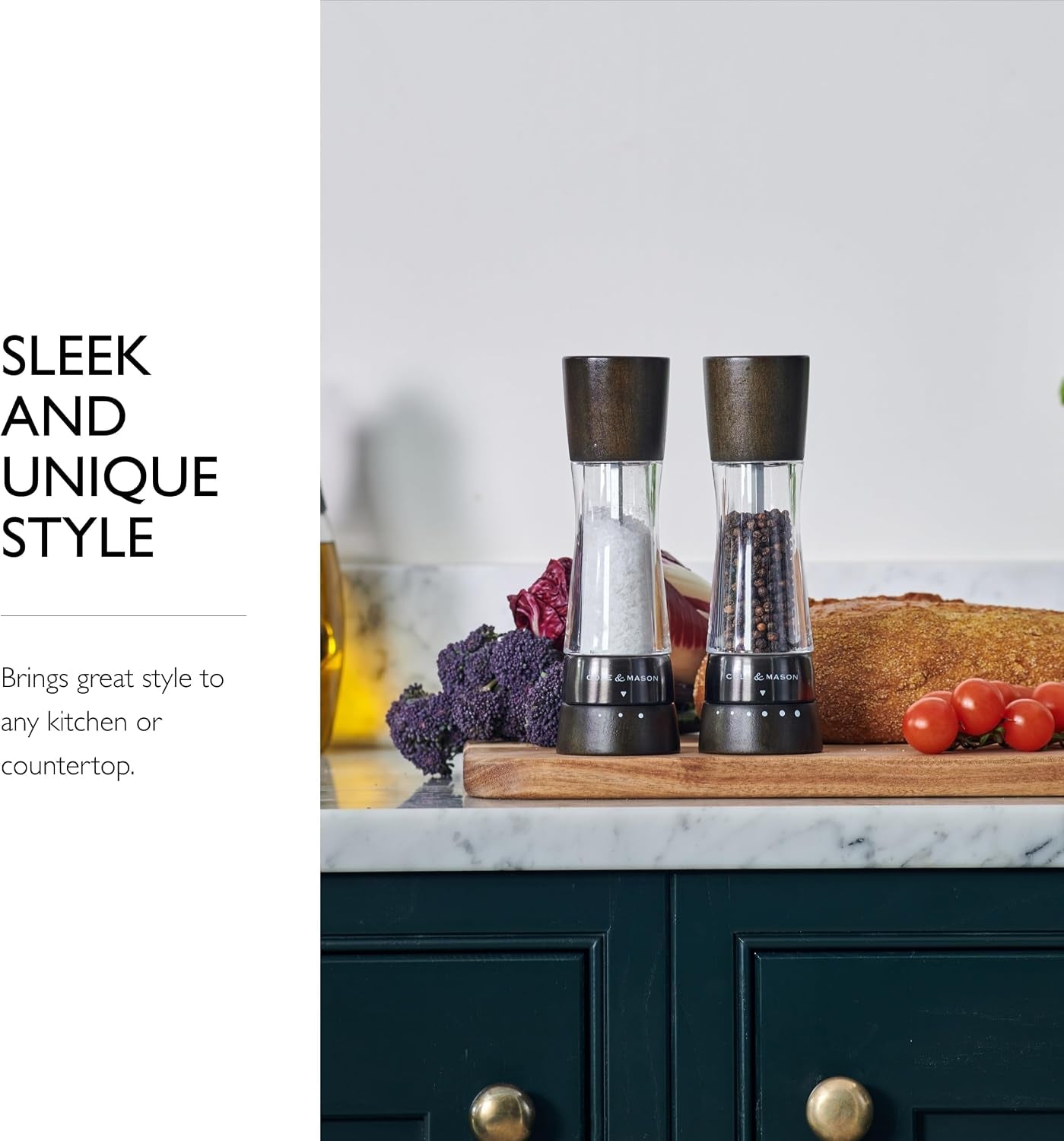 cole-mason-h332293-derwent-black-wood-salt-and-pepper-mills-gourmet-precision-adjustable-grind-stained-beech-acrylic-190-mm-gift-set-includes-1-salt-and-1-pepper-grinders-with-9-precise-grinding-levels-for-fine-or-coarse-granules-easy-to-refill-gourmet-precision-grinders-for-fresh-spices