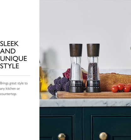 Cole & Mason H332293 Derwent Black Wood Salt and Pepper Mills, Gourmet Precision+, Adjustable Grind, Stained Beech/Acrylic, 190 Mm, Gift Set, Includes 1 Salt and 1 Pepper Grinders | with 9 Precise Grinding Levels for Fine or Coarse Granules, Easy-To-Refill, Gourmet Precision Grinders for Fresh Spices7