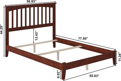 , Mission Full Foundation Bed, Walnut2