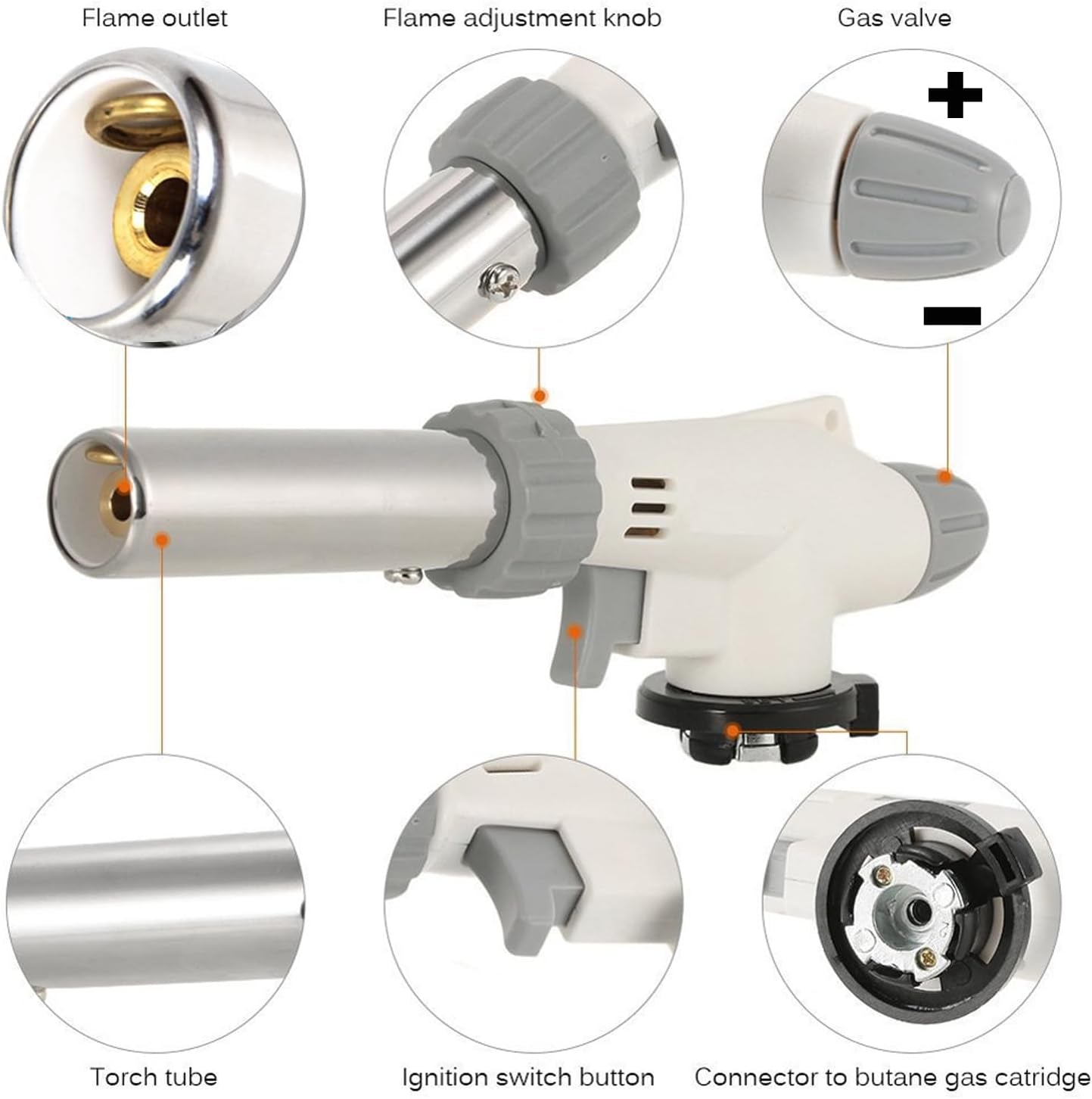 butane-torch-blow-lighter-kitchen-culinary-torches-head-reverse-use-with-adjustable-flame-ideal-for-chef-cooking-creme-brulee-bbq-baking-diy-soldering-gas-not-included